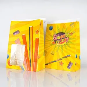 flat bottom kraft paper pouch with window