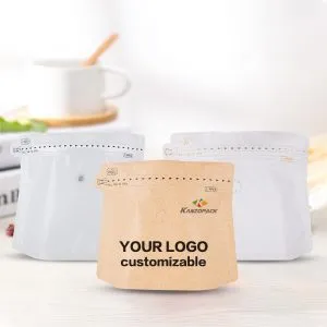 kraft paper stand up coffee pouch