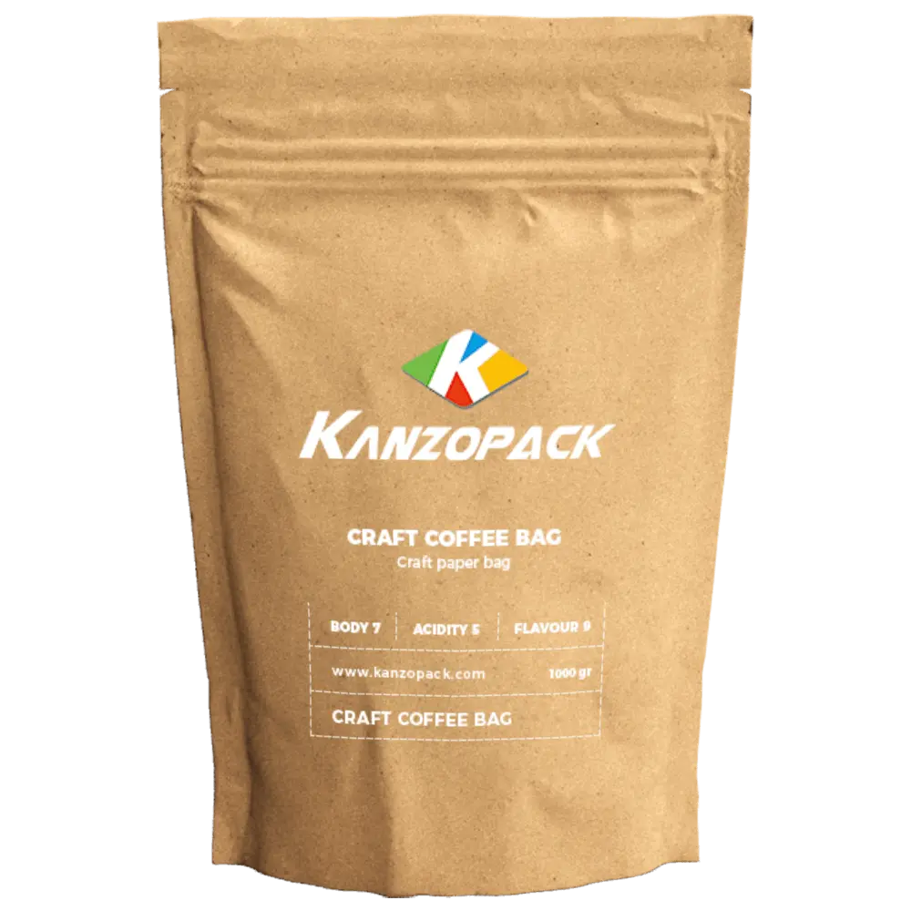 KanzoPack | Custom Pouch & Rollstock Packaging Manufacturer 9 kraft paper packaging bag with zipper mock up